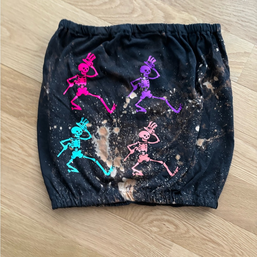 Grateful Dead custom elastic banded t shirt tube top